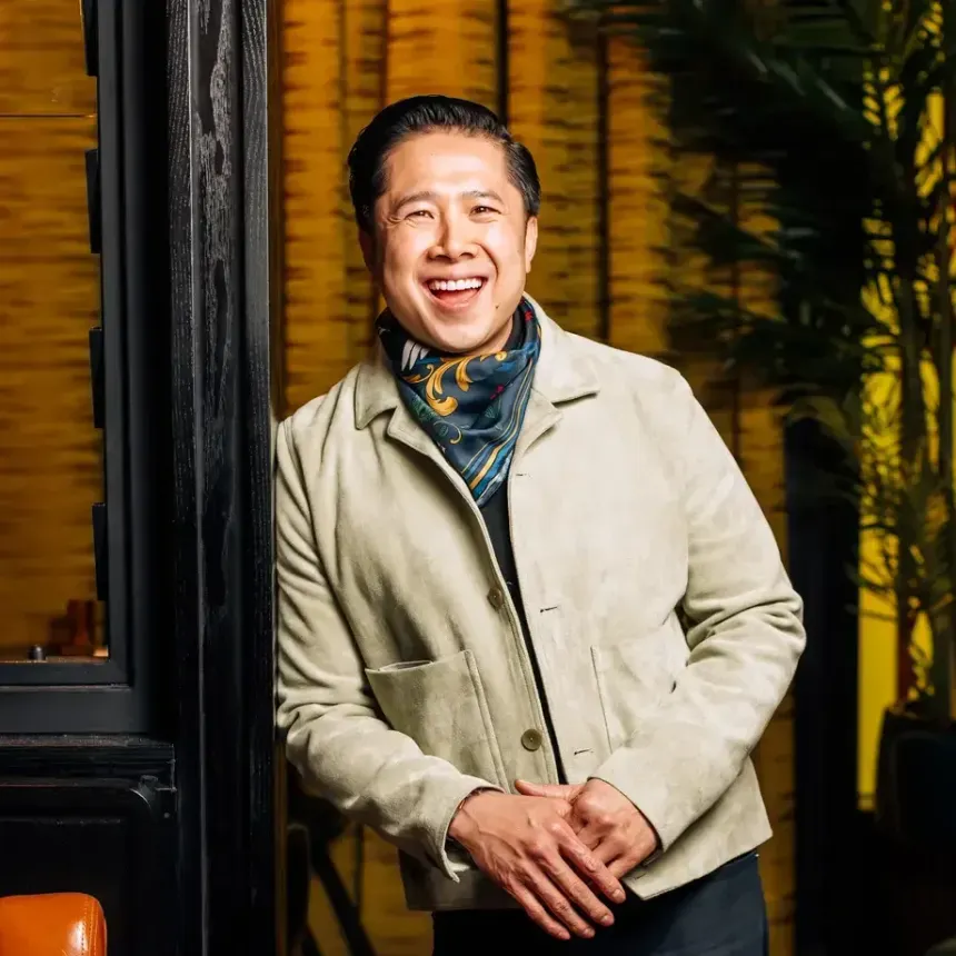 Chef Thai Dang in the kitchen